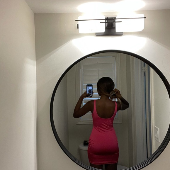 Hot Pink mini cut out dress - Picture 2 of 2